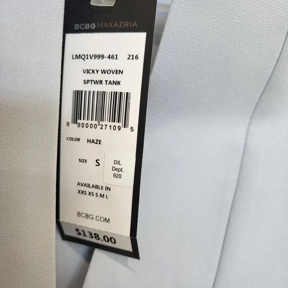NWT BCBG Vicky woven blue top - Picture 4 of 4